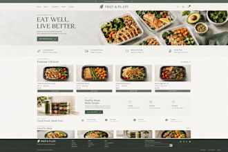 design a meal prep website food delivery website and shopify food store