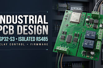 design industrial esp32 s3 pcb with isolated rs485, relay outputs and firmware