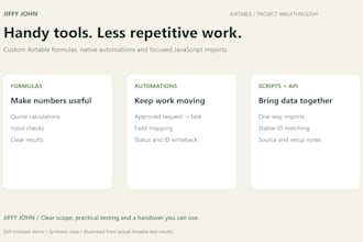 build airtable formulas automations and custom API scripts