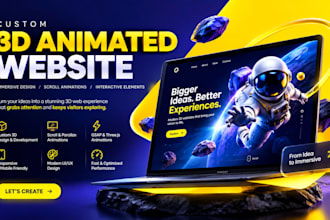 design custom 3d animated interactive website 3d website with scroll animations