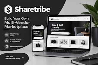 build a professional sharetribe marketplace landing page and mvp