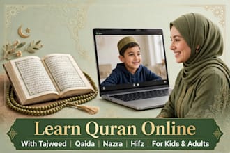 teach quran with tajweed and hifz for kidz and adults