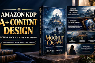 design amazon KDP product pages for fiction books and author branding