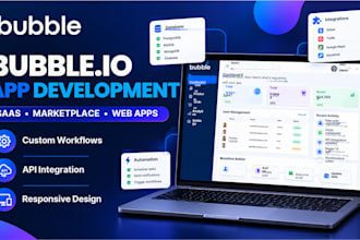 build bubble io saas app, no code web application and custom marketplace