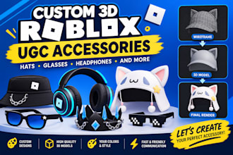 create custom 3d roblox ugc accessories, hats and items