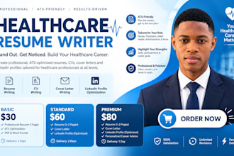 write a professional healthcare resume, CV, and cover letter