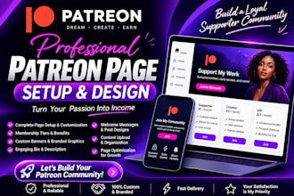 professionally set up, design, and optimize your patreon page