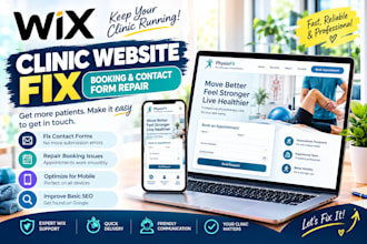 fix wix physiotherapy websites with broken booking and contact forms
