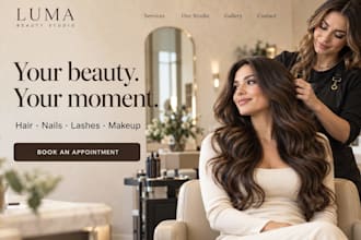 design wix beauty salon website hair nail lash bar makeup artist studio website