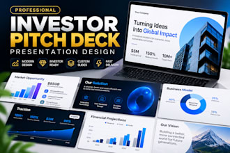design investor pitch deck and startup funding powerpoint presentation slides