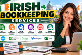 handle ireland vat bookkeeping vat3 ros paye rct records bank reconciliation