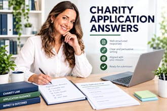 help write UK charity registration application answers and objectives