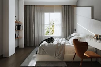 2d to 3d luxury bedroom, minimalist bedroom design,contemporary interior, layout