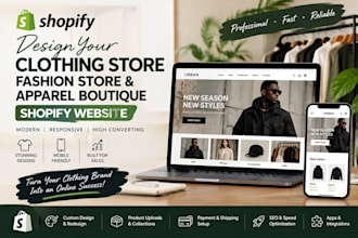 design clothing shopify store, fashion store, apparel boutique shopify website