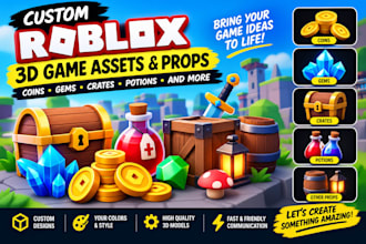 create custom 3d roblox game assets and props