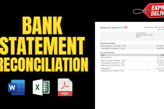 reconcile bank statement PDF to editable format