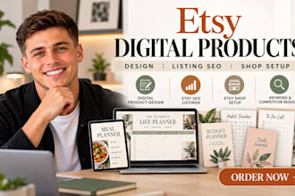 design etsy digital products design etsy product shop setup listing etsy seo