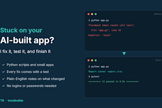 fix and finish your ai built python app or script