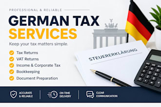 do german tax returns, income tax, corporate tax, book keeping and vat returns