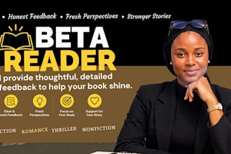 beta read your romance or nonfiction provide manuscript critique and suggestions