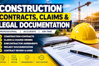 assist with construction contracts, claims, and legal documentation business