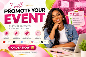 geo targeted eventbrite promotion, event ticket boost and flyer design