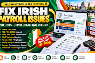 fix irish payroll issues, p30, p35l, ep30 form claim paye tax refund