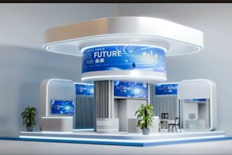 design 3d exhibition booth, trade show stand, and kiosk