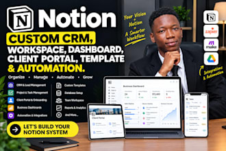custom notion CRM workspace notion dashboard client portal template automation