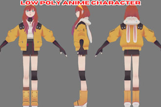 create retro low poly anime 3d models and ps1 style characters for your game