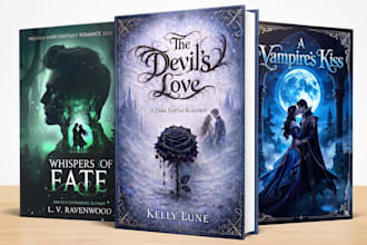 design epic dark romance book cover fantasy novel book cover