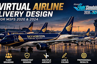 design virtual airline liveries and fleet repaints for msfs