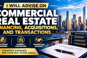 advise on commercial real estate financing, acquisitions, and transactions