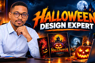design halloween party flyer, church flyer, poster, invitation, animation, video