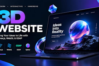 create 3d animated website threejs webgl interactive animation 3d landing page