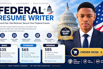 write a professional USA federal resume for government jobs
