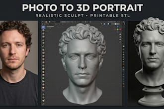 sculpt realistic 3d head model 3d head bust 3d face 3d character stl 3d printing