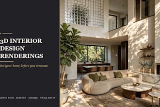create interior design concepts and colored room renderings