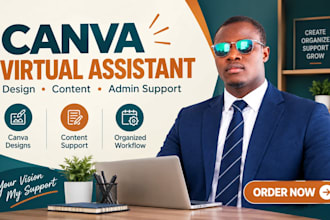be your canva virtual assistant for canva design social media contents