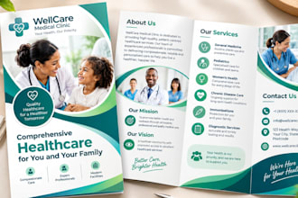 create clinic hospital healthcare medical flyer poster brochure booklet design
