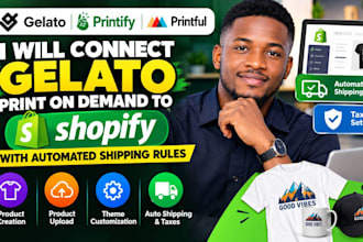 connect gelato print on demand to shopify with automated shipping rules
