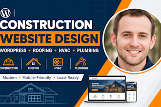 design construction website roofing plumbing website hvac website wordpress