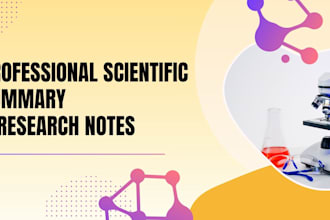 write scientific summaries and research notes in chemistry and biology