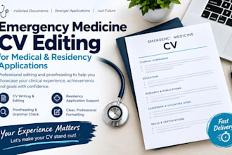 edit your emergency medicine CV for medical and residency applications