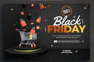 design black friday sale flyers and web banners for your shop