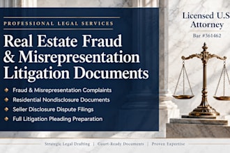 draft a real estate fraud and misrepresentation legal complaint