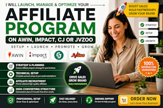 launch and optimize your affiliate program on awin, impact, cj, or jvzoo