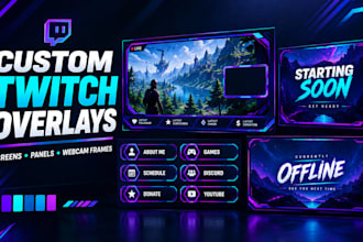 design custom twitch overlays and stream screens