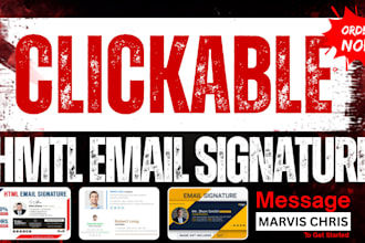 design a clickable HTML email signature for gmail and outlook and apple mail