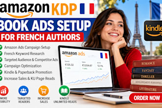 market french amazon ebook KDP ads setup, france author book advertising